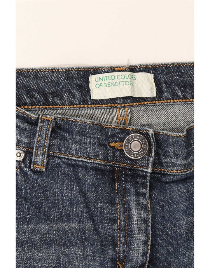 Benetton Womens Crop Straight Jeans W32 L25 Blå