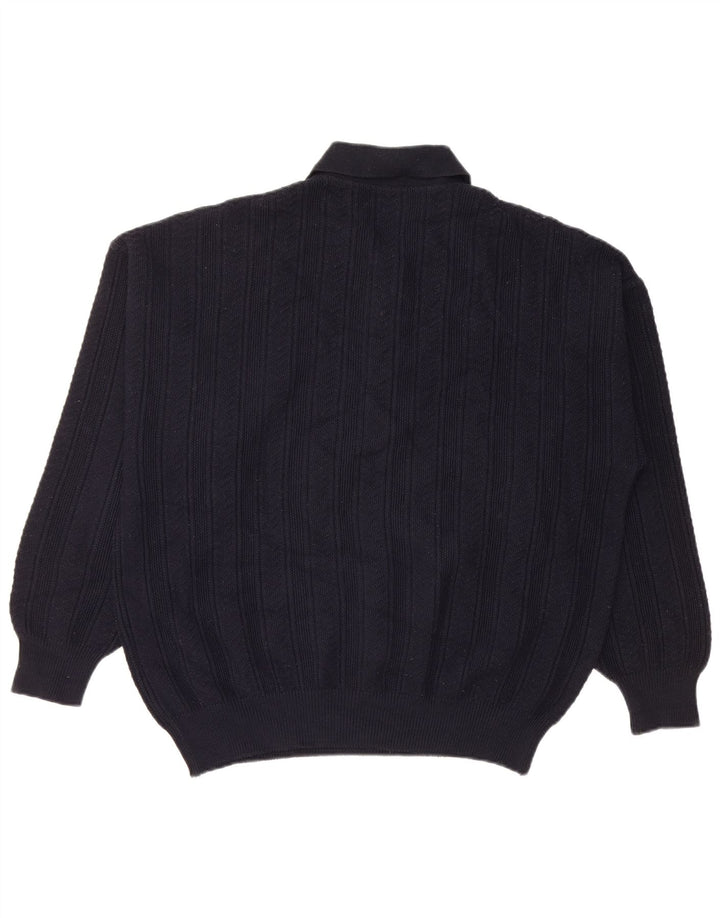 Il Granchio Herre Polo Neck Jumper Sweater Large Navy Blue