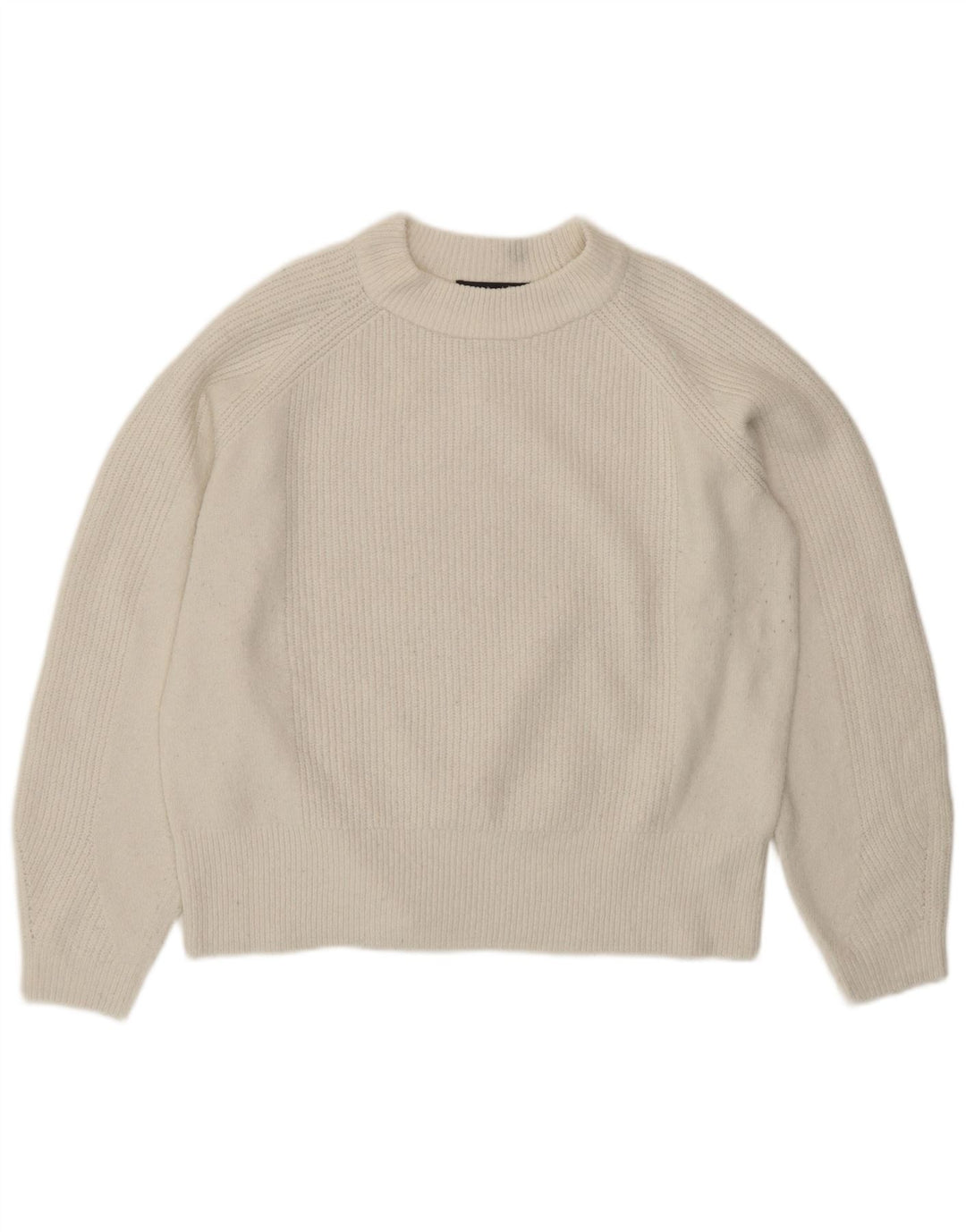 Marks & Spencer Dame sweater med rund hals DK 14 Medium hvid akryl
