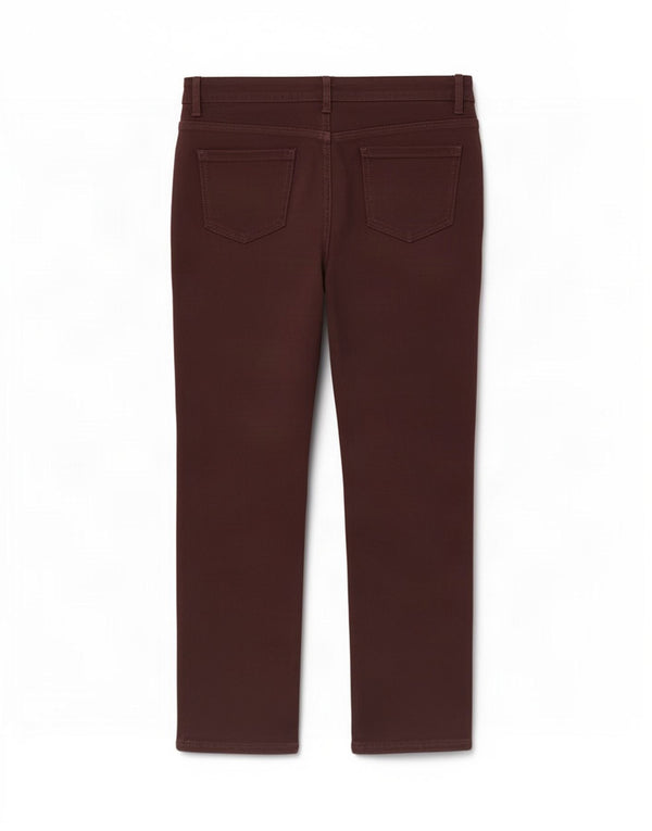 Marks & Spencer Womens Straight Casual Trousers UK 14 Large W32 L27 Brown