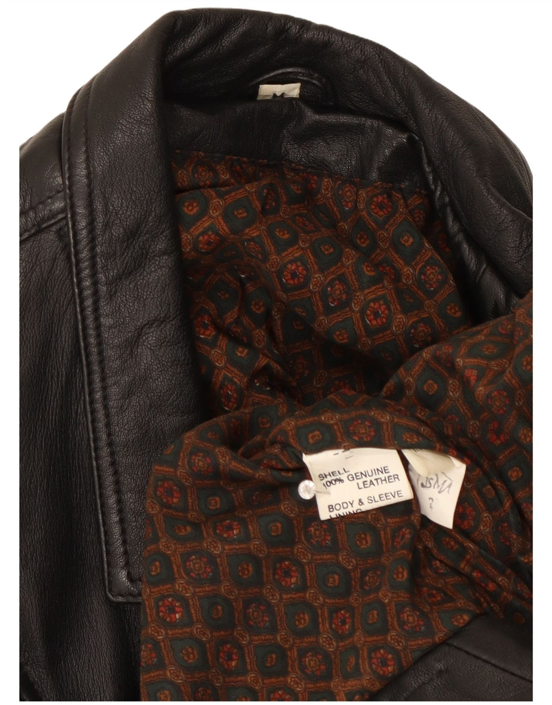 Vintage dame bikerjakke i læder UK 14 medium sort læder