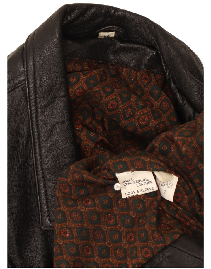 Vintage dame bikerjakke i læder UK 14 medium sort læder