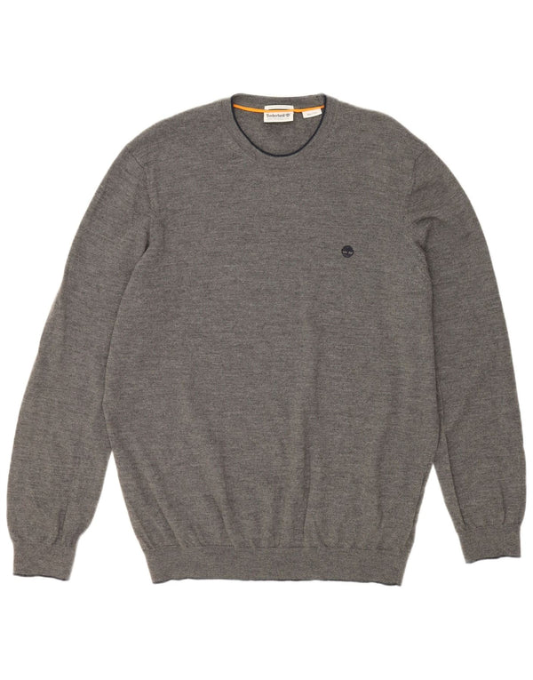 TIMBERLAND Herre trøjetrøje med rund hals 2XL Grå Merinould