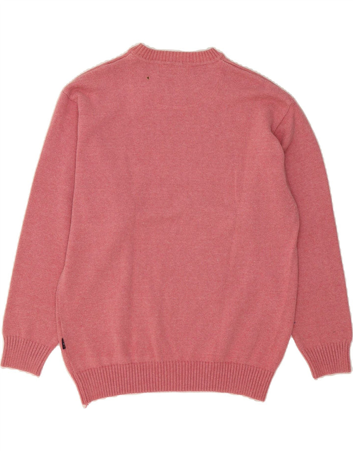 KELLERMAN Mens Crew Neck Jumper Sweater Large Pink Cotton Vintage Kellerman and Second-Hand Kellerman from Messina Hembry 