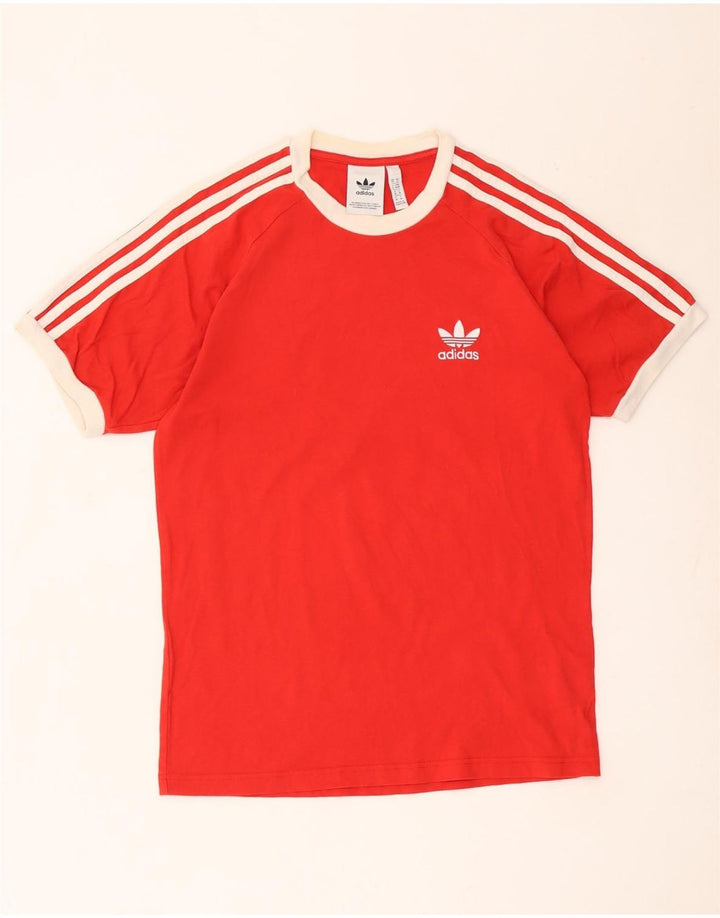 Adidas Herre T-Shirt Top Medium Rød Bomuld