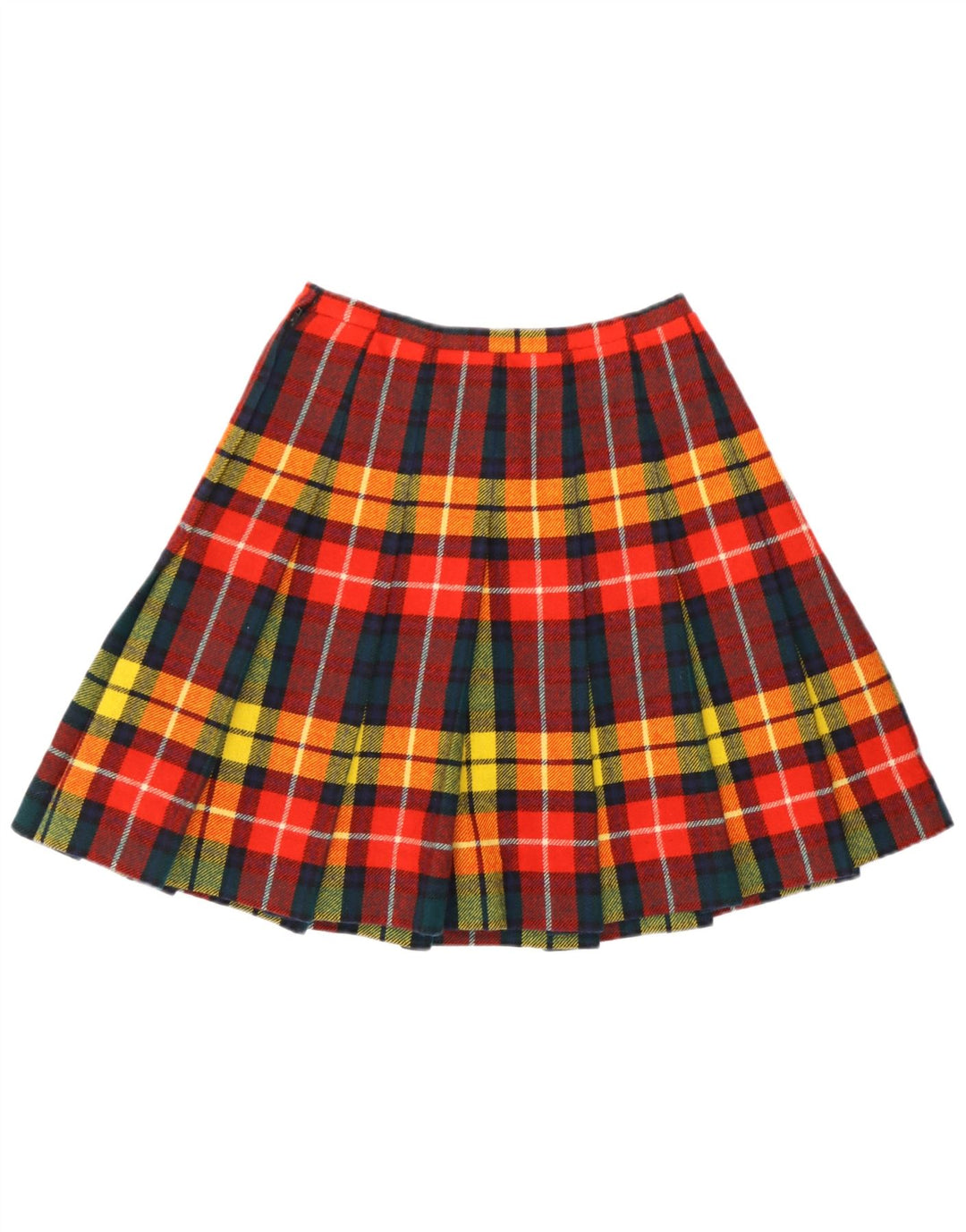 Vintage kvindekniv plisseret nederdel W26 Lille flerfarvet plaid