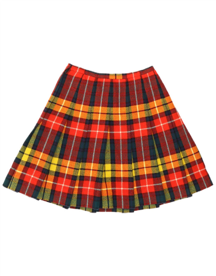 Vintage kvindekniv plisseret nederdel W26 Lille flerfarvet plaid