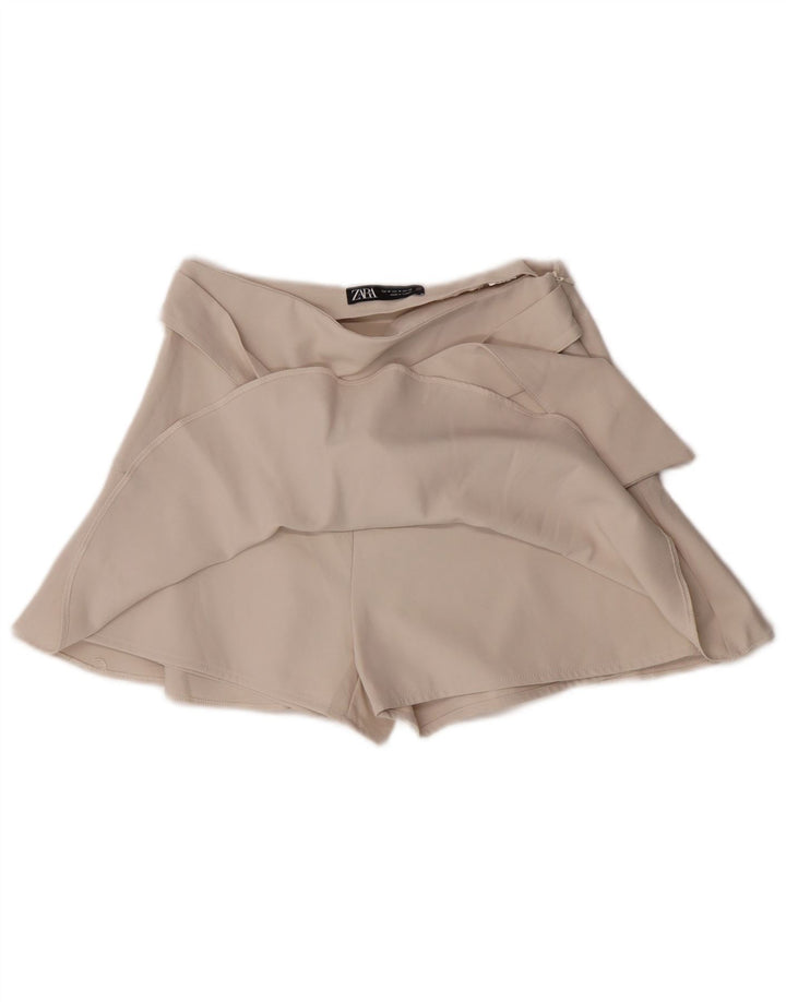 Zara Dame Skort Mini Nederdel Medium W28 Off White