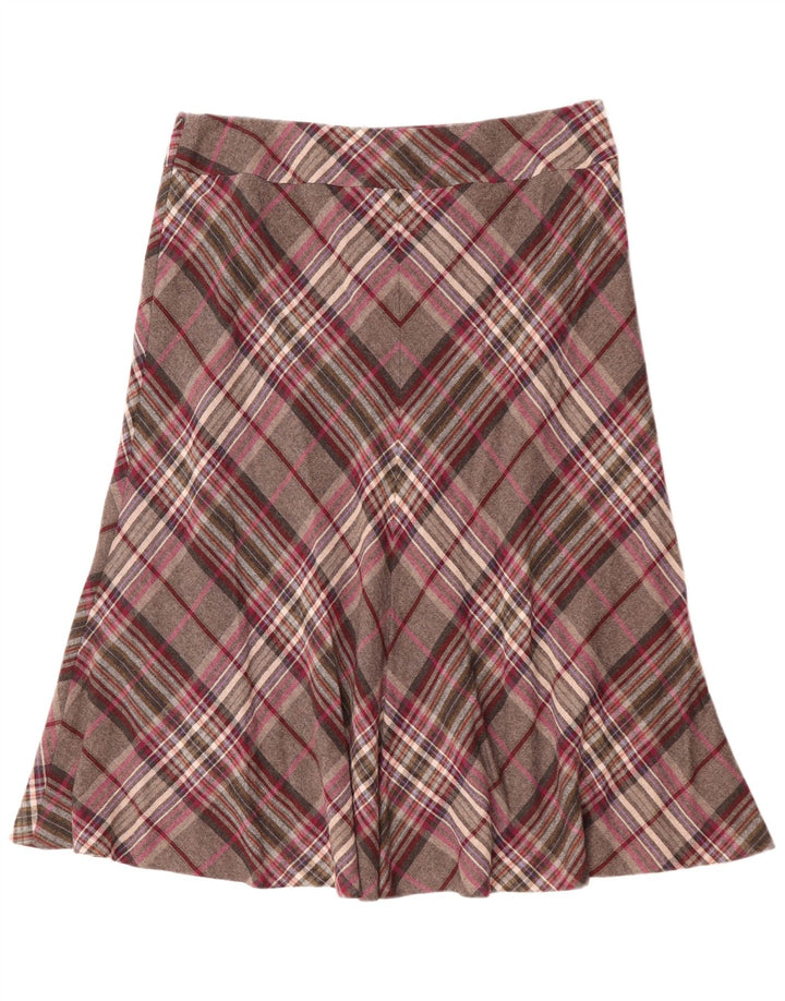 VIYELLA A-line nederdel til kvinder UK 16 Large W36 Grey Check Wool