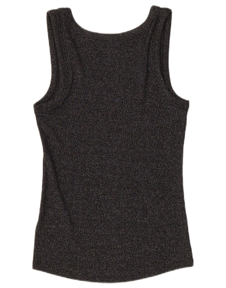 Marks & Spencer Damevest Top UK 12 Medium Sort Flecked Bomuld