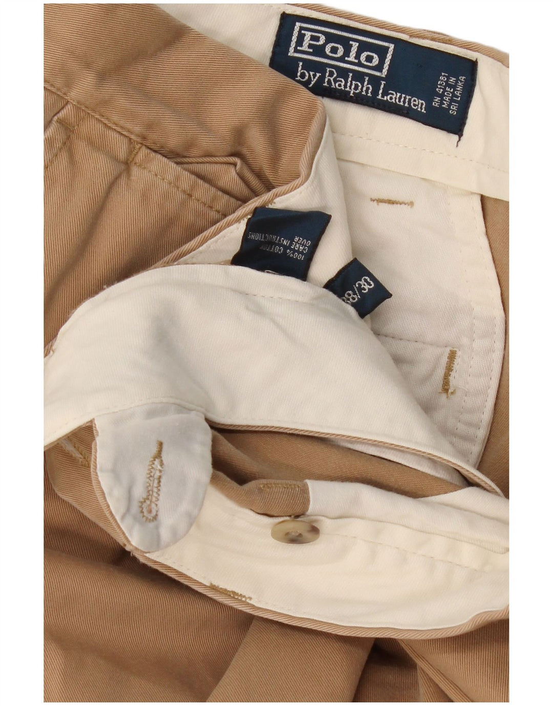 Polo Ralph Lauren Herre Lige Chino Bukser W38 L30 Beige Bomuld Classic