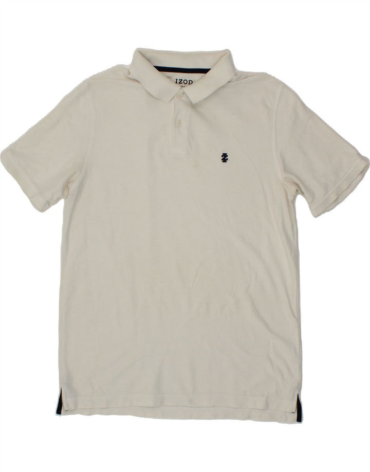 IZOD Mens Polo Shirt Medium Off White Cotton Vintage Izod and Second-Hand Izod from Messina Hembry 