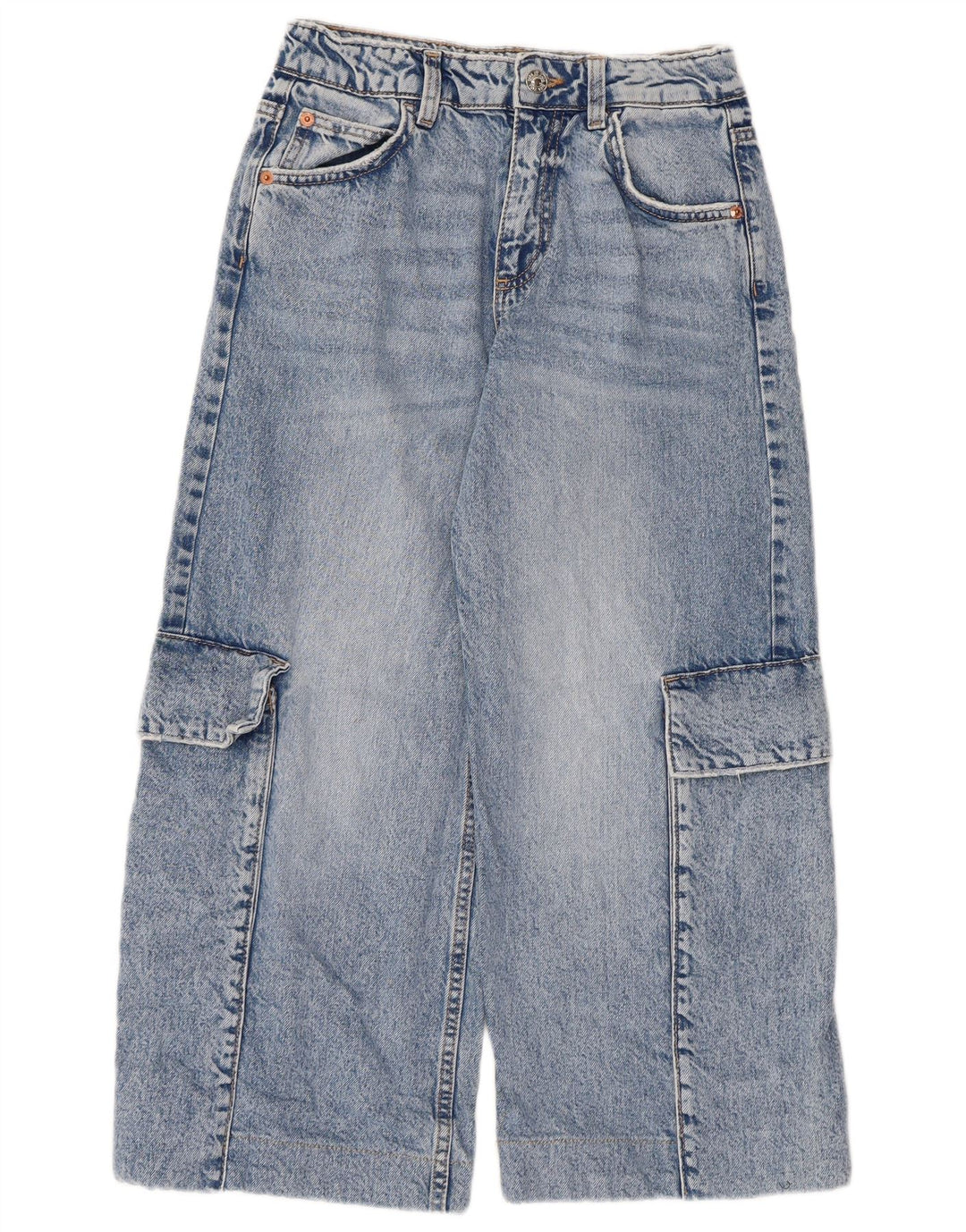Zara Boys Cargo Capri Jeans 13-14 År W28 L22 Blå