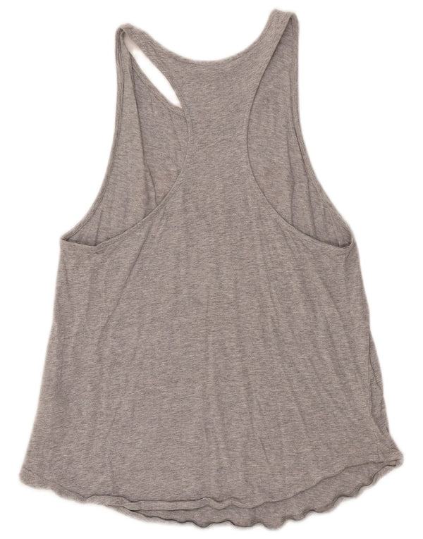 Adidas Dame Grafisk Vest Top UK 12/14 Medium Grey Bomuld