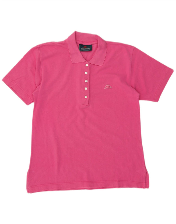 KAPPA Dame Polo Shirt UK 14 Medium Pink Bomuld