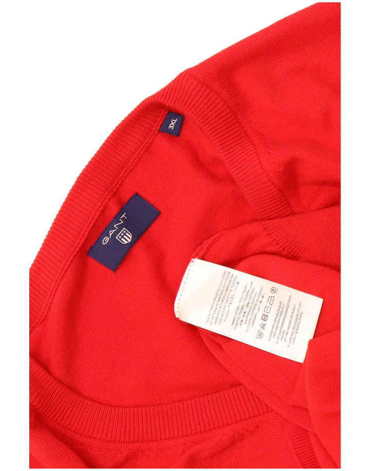 Gant Herre V-hals sweater 3XL rød bomuld