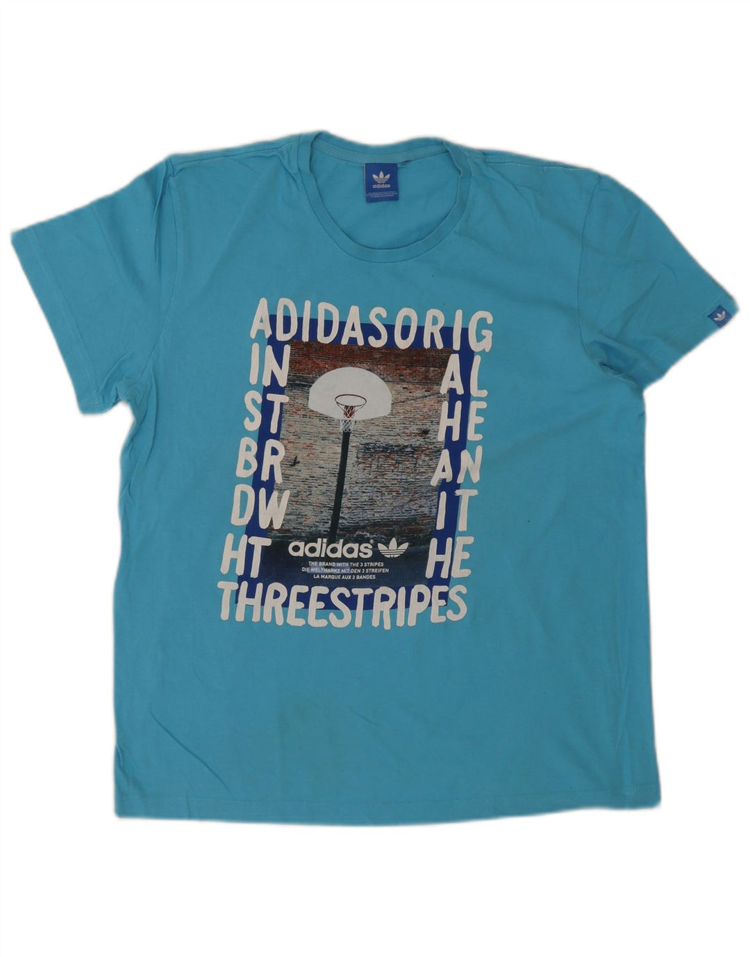 Adidas Grafisk T-shirt top til mænd mellemblå