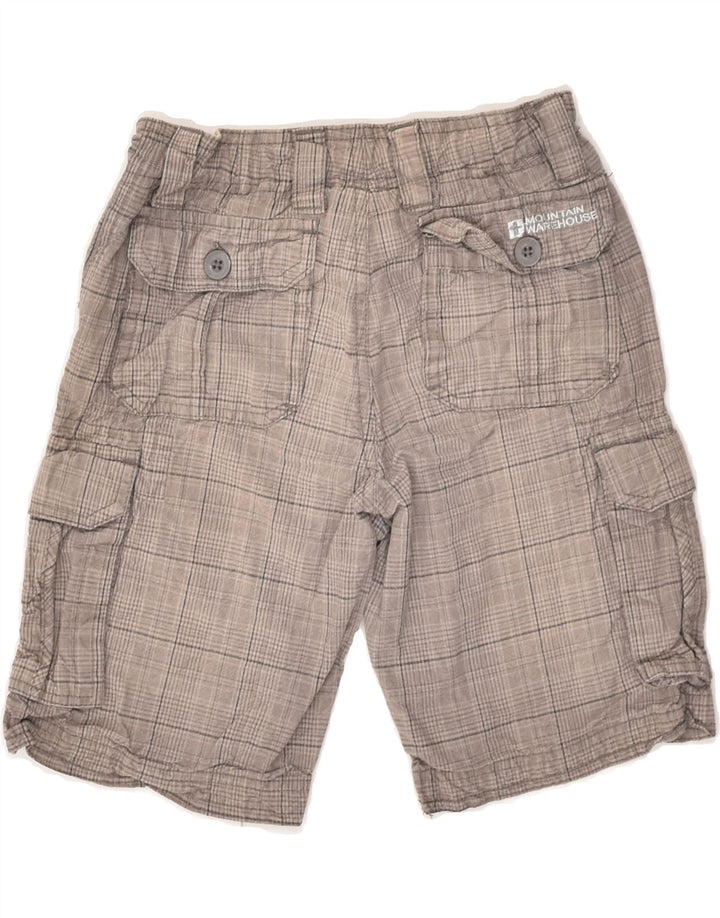 MOUNTAIN WAREHOUSE Drenge Cargo Shorts 7-8 år W22 Grå ternet bomuld