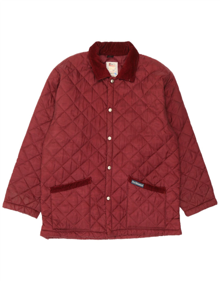 Roy Rogers Herre quiltet jakke UK 38 Medium Burgundy Nylon