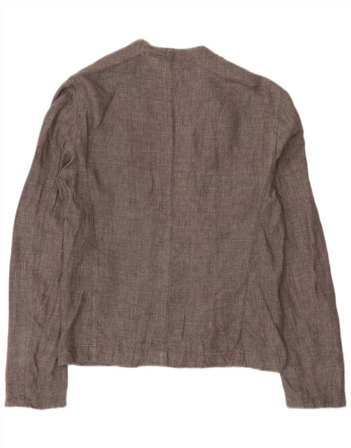Zara Herre Utility Jacket UK 36 Medium Grey Linen