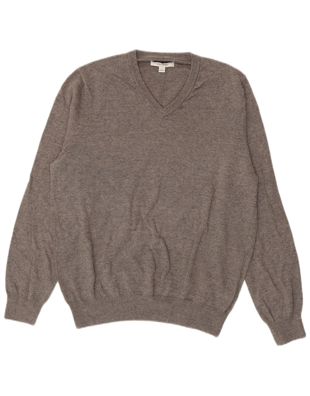 Marks & Spencer Herre V-hals sweater Stor grå bomuld