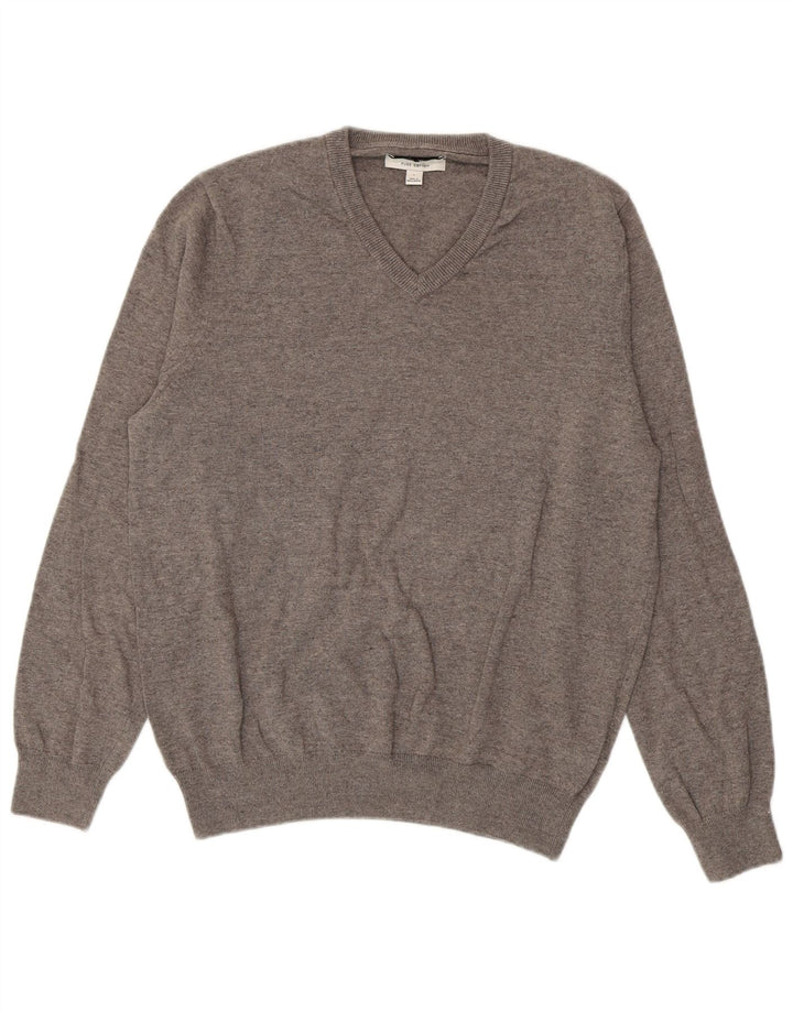 Marks & Spencer Herre V-hals sweater Stor grå bomuld