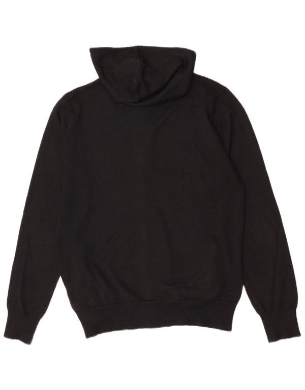 Zara Herre Hætte Cardigan Sweater Stor Sort Akryl
