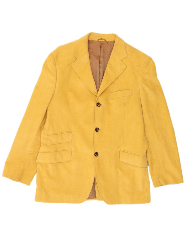Brooksfield Herre 3-knaps Corduroy Blazer Jacket IT 48 Medium Gul Bomuld
