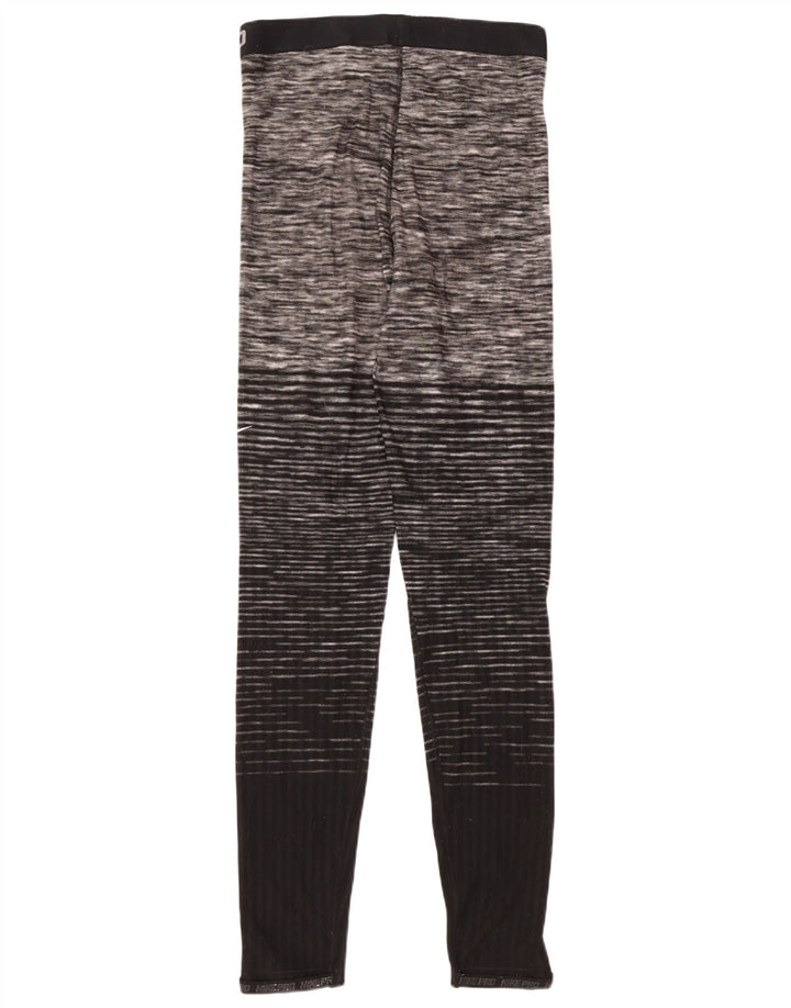 NIKE Grafiske Leggings til kvinder UK 14 Stor sortstribet polyester