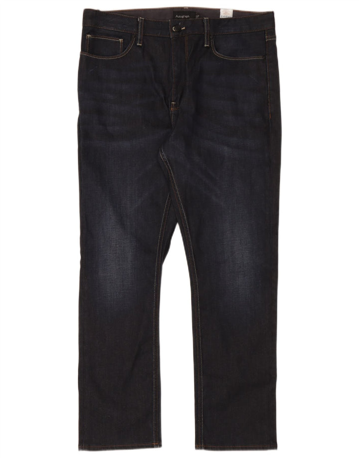 Marks & Spencer Mens Autograph Slim Jeans W36 L29 Marineblå Bomuld