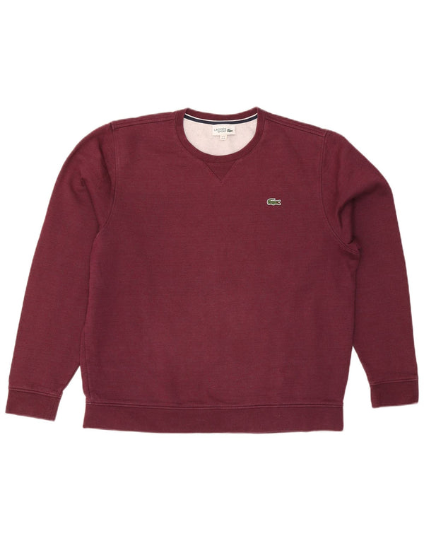 Lacoste Herre Sweatshirt Jumper Størrelse 6 XL Bourgogne bomuld
