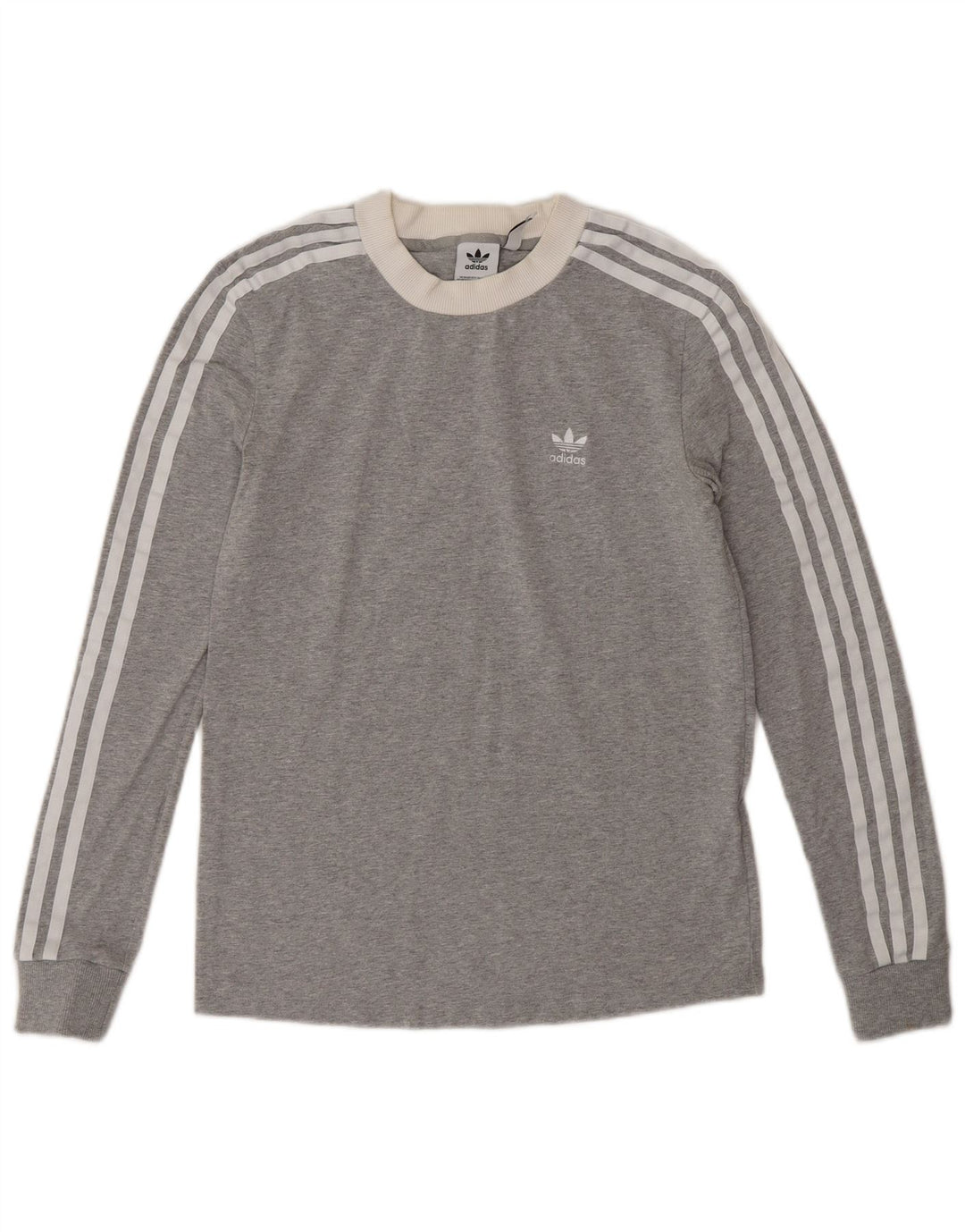 Adidas Dame Top Langærmet UK 8 Lille Grå Bomuld