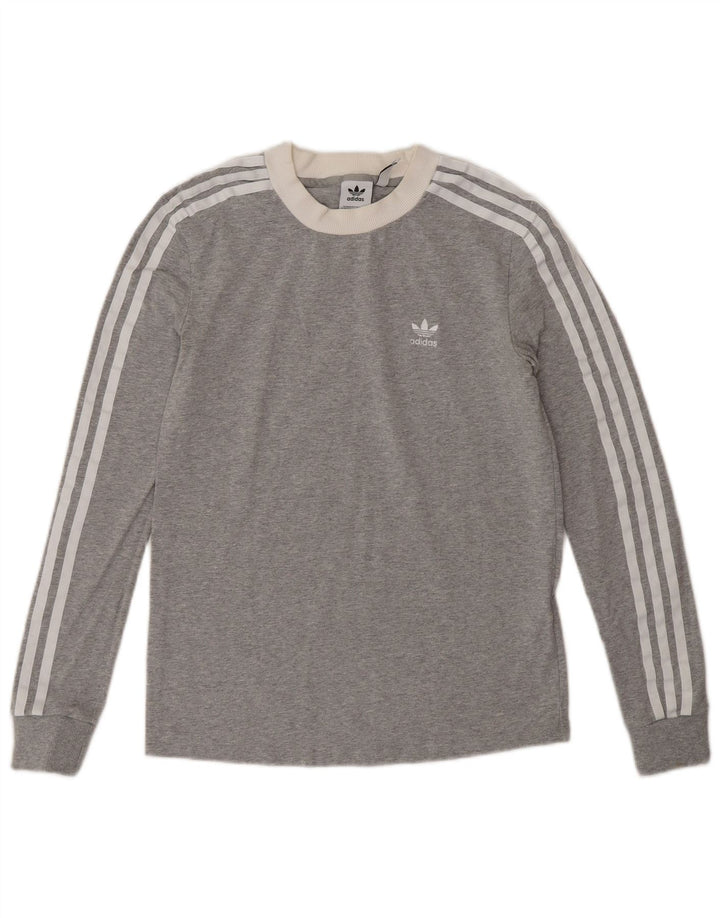 Adidas Dame Top Langærmet UK 8 Lille Grå Bomuld