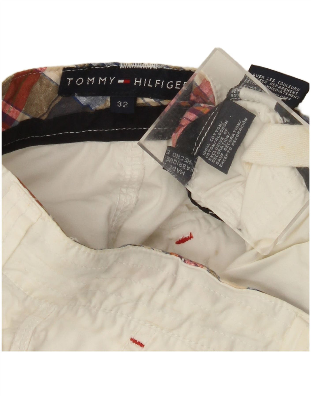 TOMMY HILFIGER Womens Cargo Capri Trousers W32 L19 White Cotton