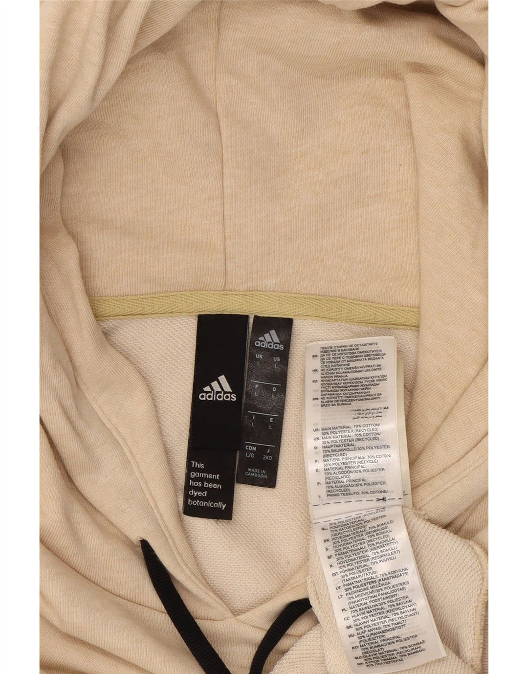 ADIDAS Hættetrøje til mænd Stor Beige Bomuld