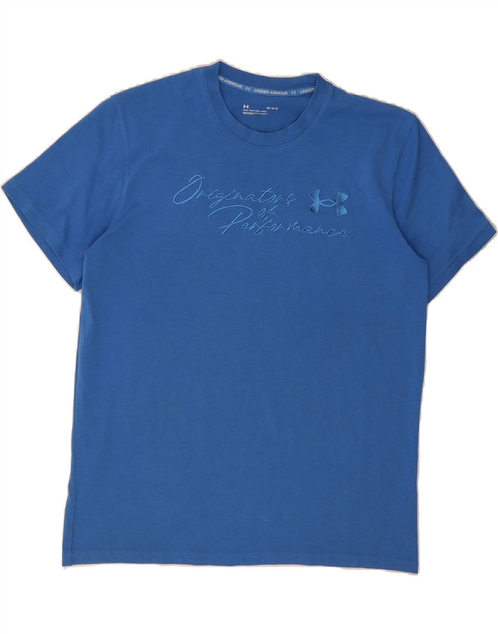 UNDER ARMOUR Mens Graphic T-Shirt Top Large Blue Vintage Under Armour and Second-Hand Under Armour from Messina Hembry 