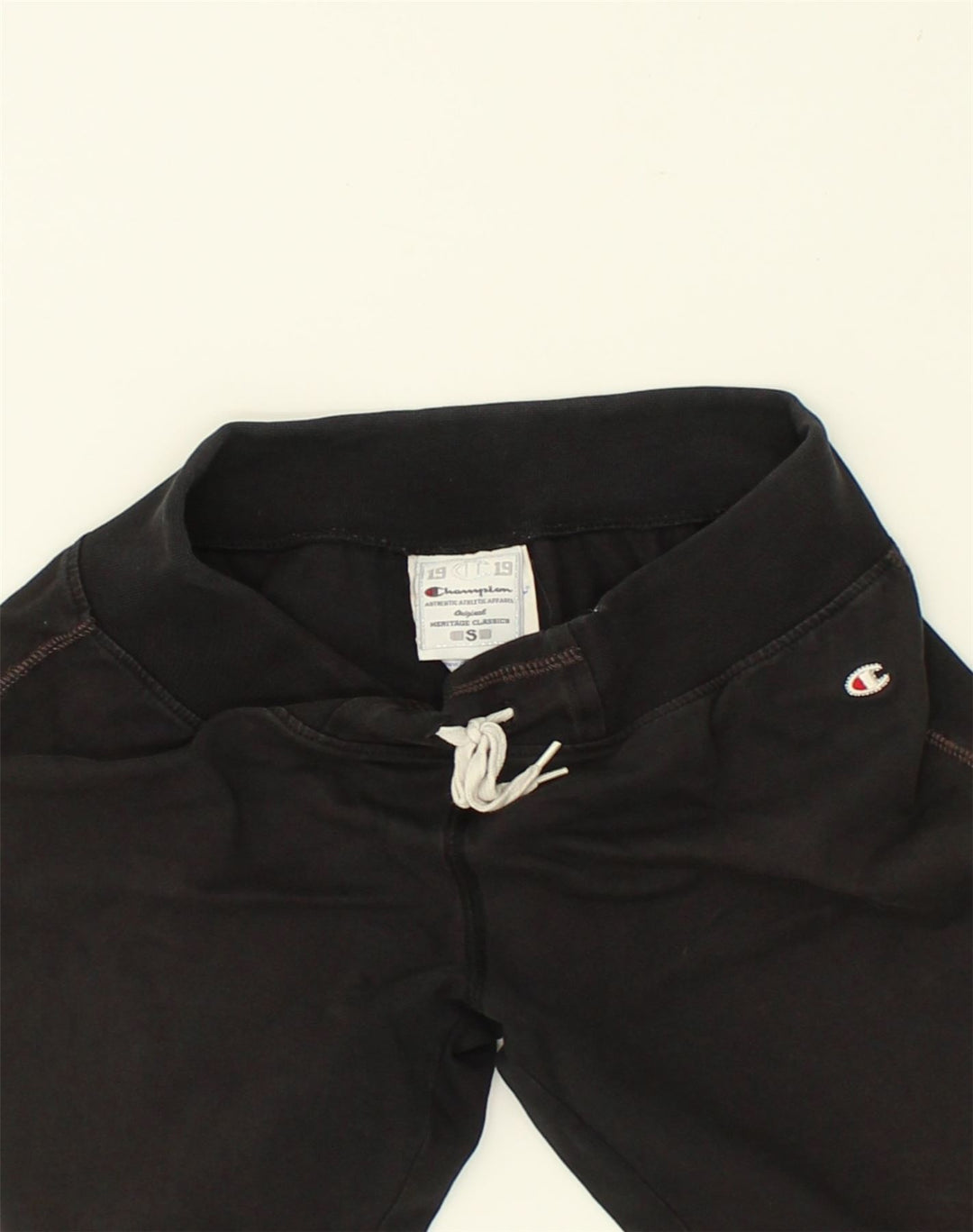 CHAMPION Womens Tracksuit Trousers Joggers Small Black Cotton | Vintage Champion | Thrift | Second-Hand Champion | Used Clothing | Messina Hembry 