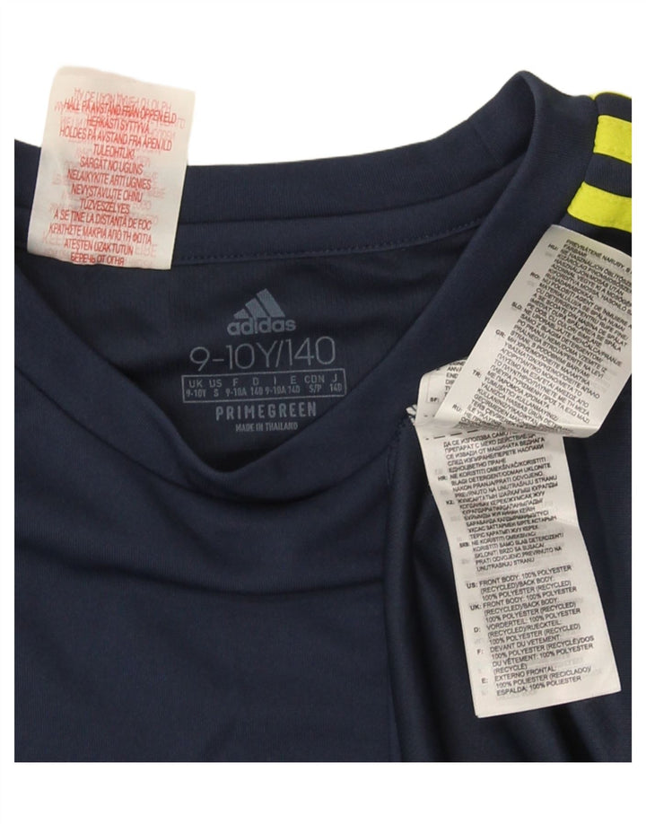 Adidas Boys Aeroready T-Shirt Top 9-10 år Navy Blue Polyester