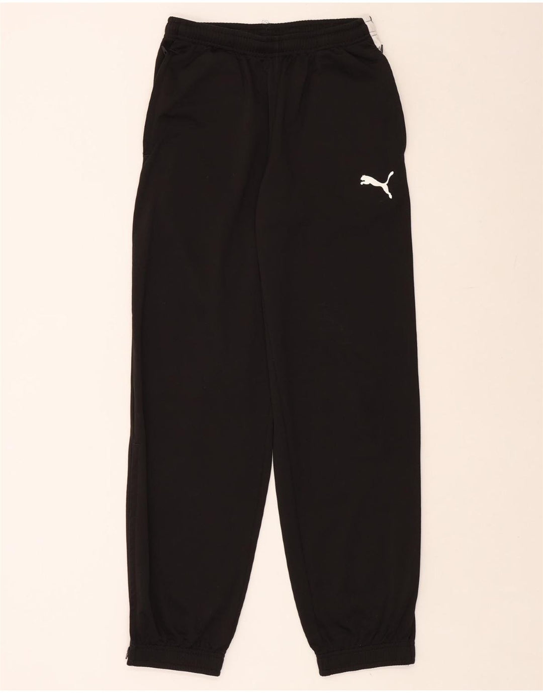PUMA Mens Tracksuit Trousers Joggers Small  Black Colourblock Polyester