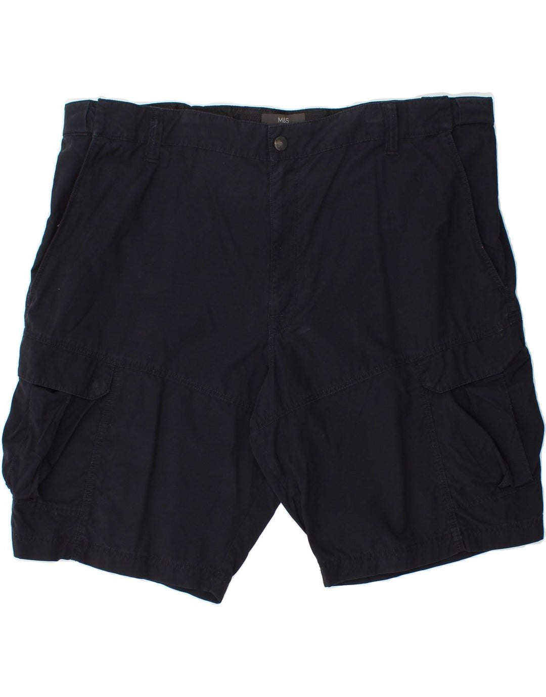 MARKS & SPENCER Mens Cargo Shorts W44 2XL Navy Blue Cotton Vintage Marks & Spencer and Second-Hand Marks & Spencer from Messina Hembry 