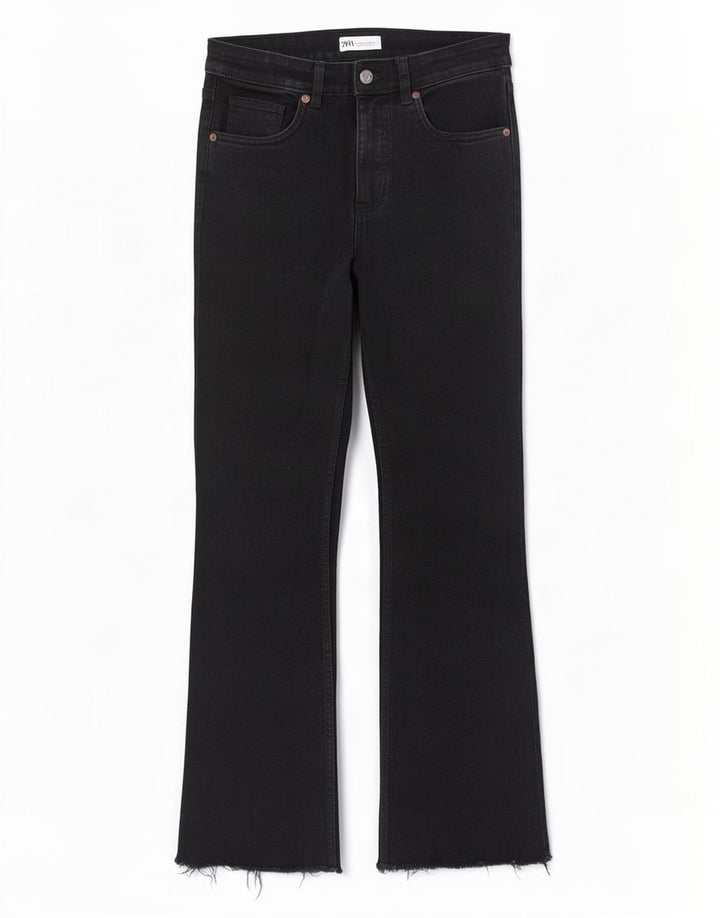 Zara Dame Straight Jeans EU 40 Medium W30 L26 Sort