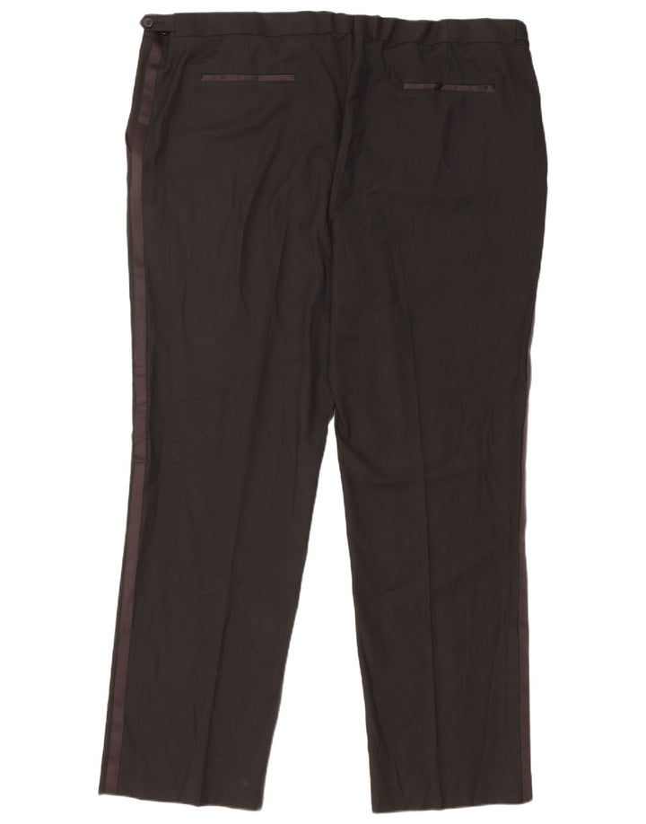 Marks & Spencer Herre Regular Fit Suit Bukser W46 L33 Sort Polyester