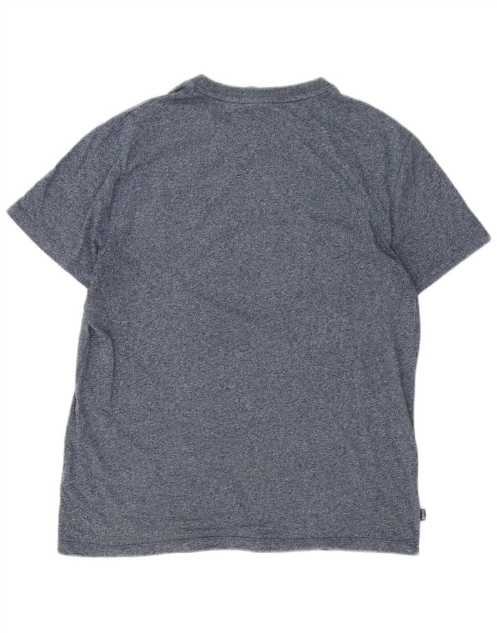 SUPERDRY T-shirt top til mænd XL marineblå flækket bomuld