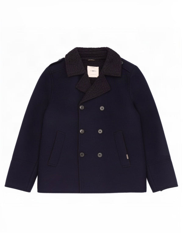 Zara Boys Pea Coat 13-14 år Navy Blue Colourblock