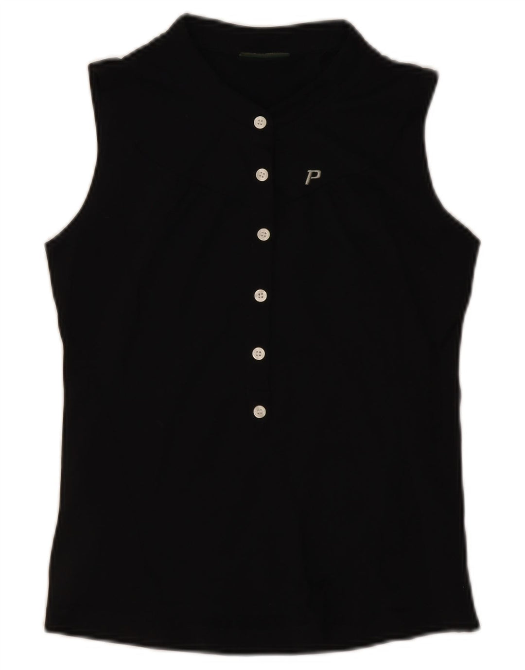 Peak Performance Dame ærmeløs polo shirt UK 10 Small Black Polyamide