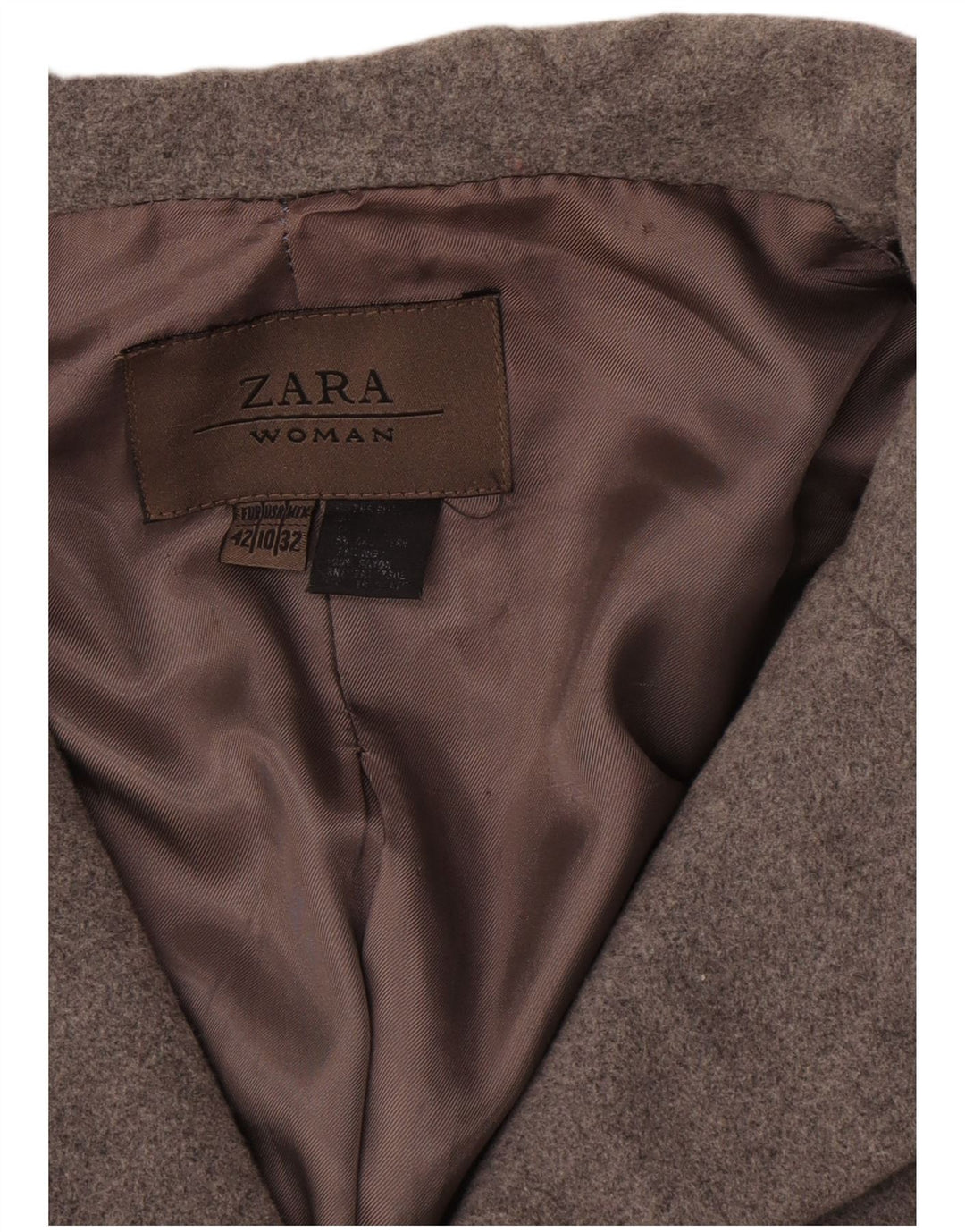 Zara Dame Overfrakke EU 42 Large Grå