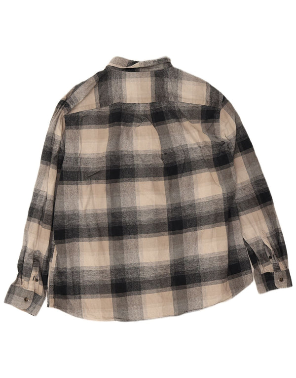 Marks & Spencer Herre Regular Fit Flanellskjorte 2XL beige ternet bomuld