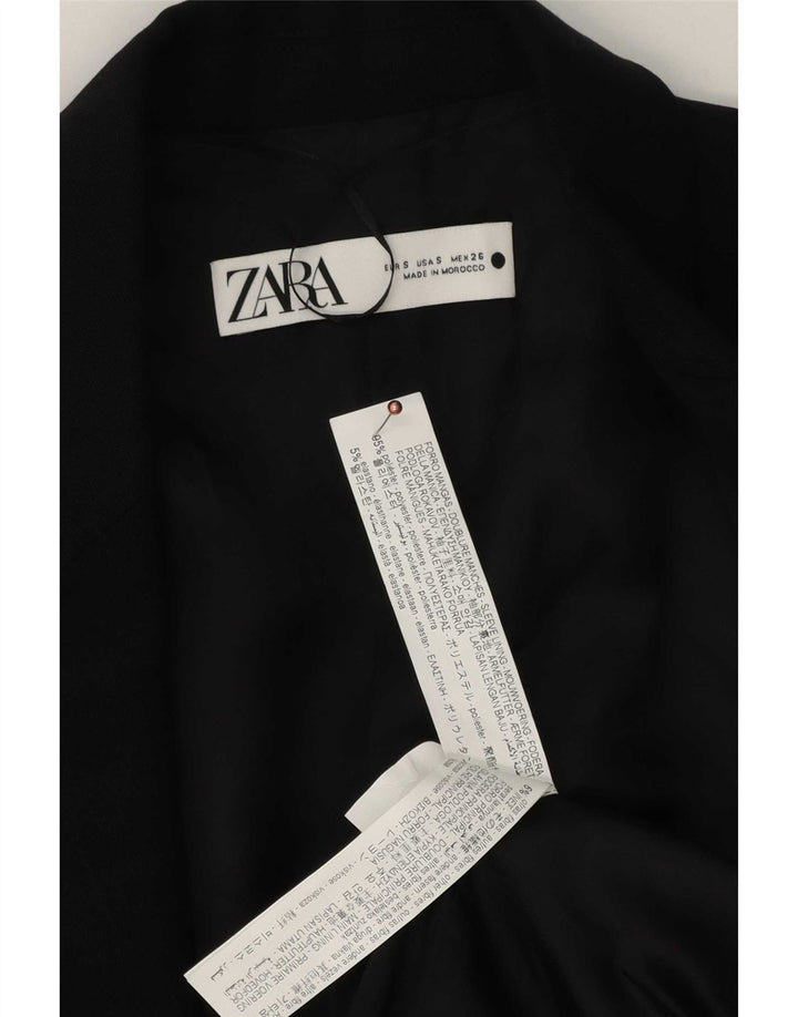 Zara Womens Open Blazer Jacket UK 10 Small Black Polyester