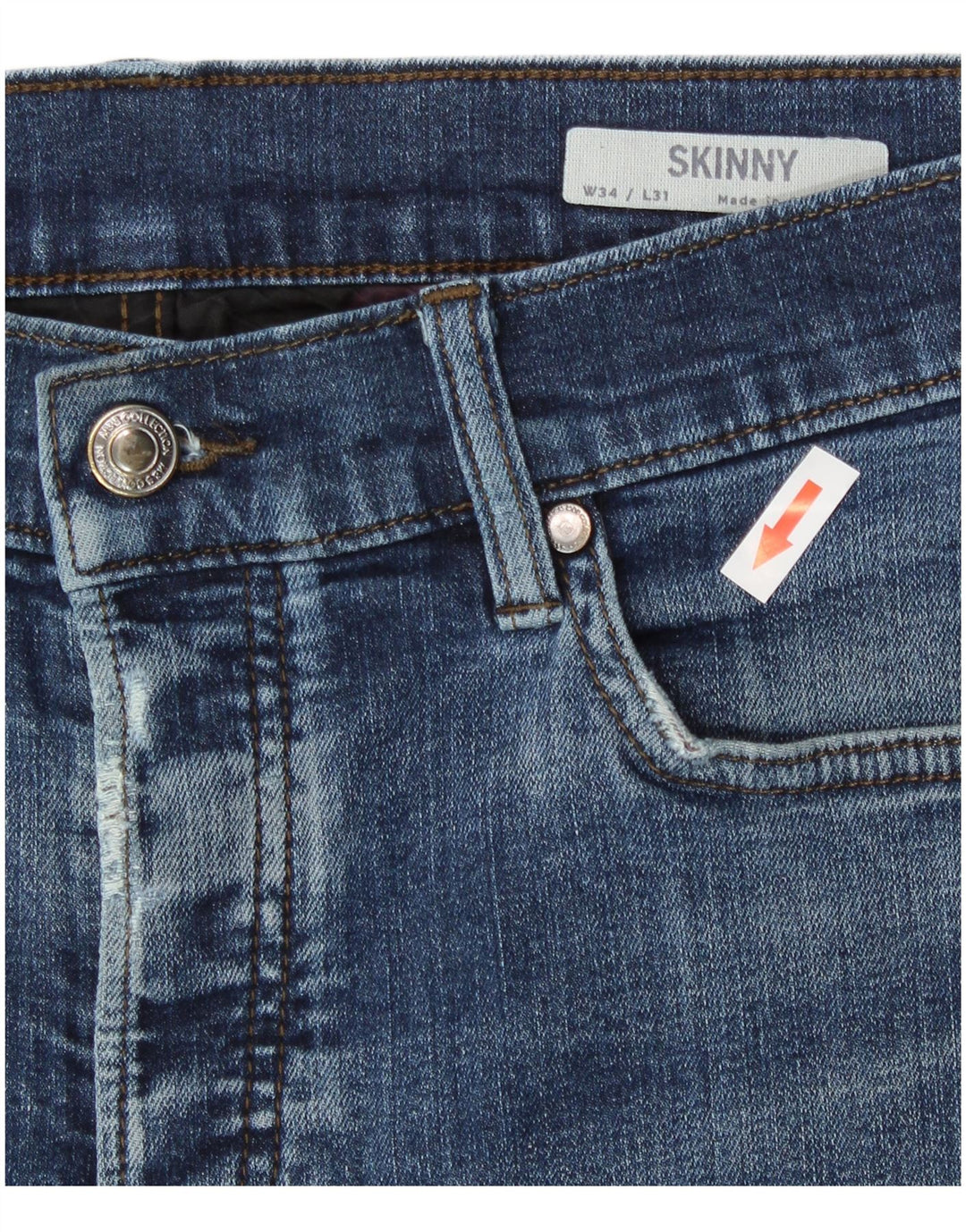 Marks & Spencer Skinny Jeans til mænd W34 L28 Blå bomuld