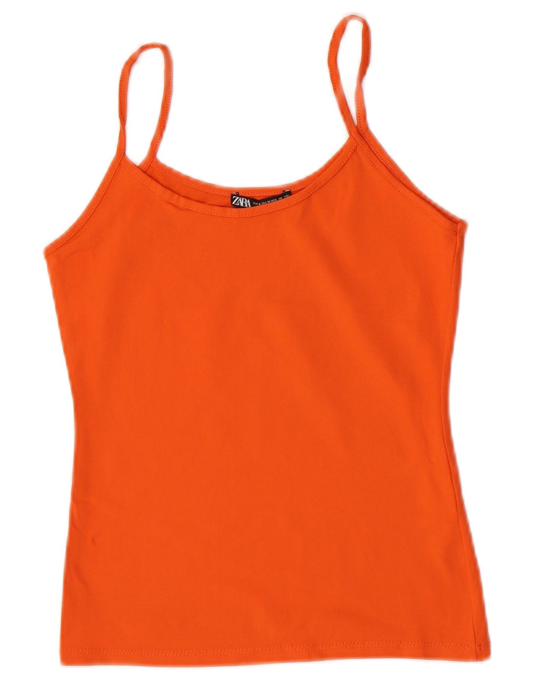 Zara Dame Cami Top UK 12 Medium Orange Polyamid